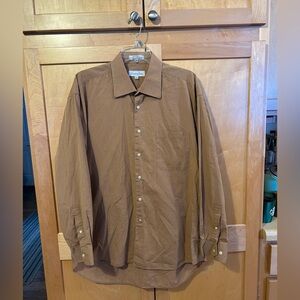 Vintage Christian Dior Tan Button Down Shirt - Retro Luxury Clothing